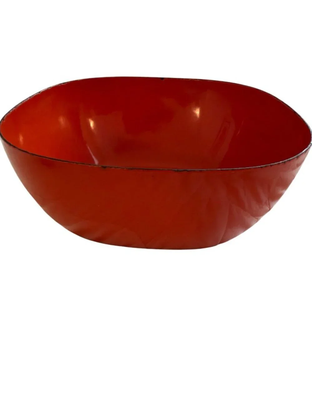 Cathrineholm Enamelware Metal Square Bowl Orange Minimalist Functional MCM